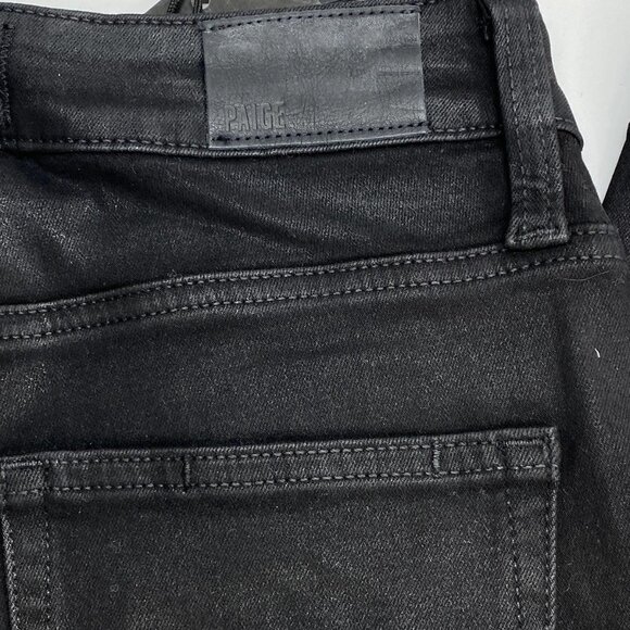 NEW PAIGE Women’s Anessa Luxe Coating Wide-Leg Pants “Black Fog” Size 25 - Picture 7 of 13